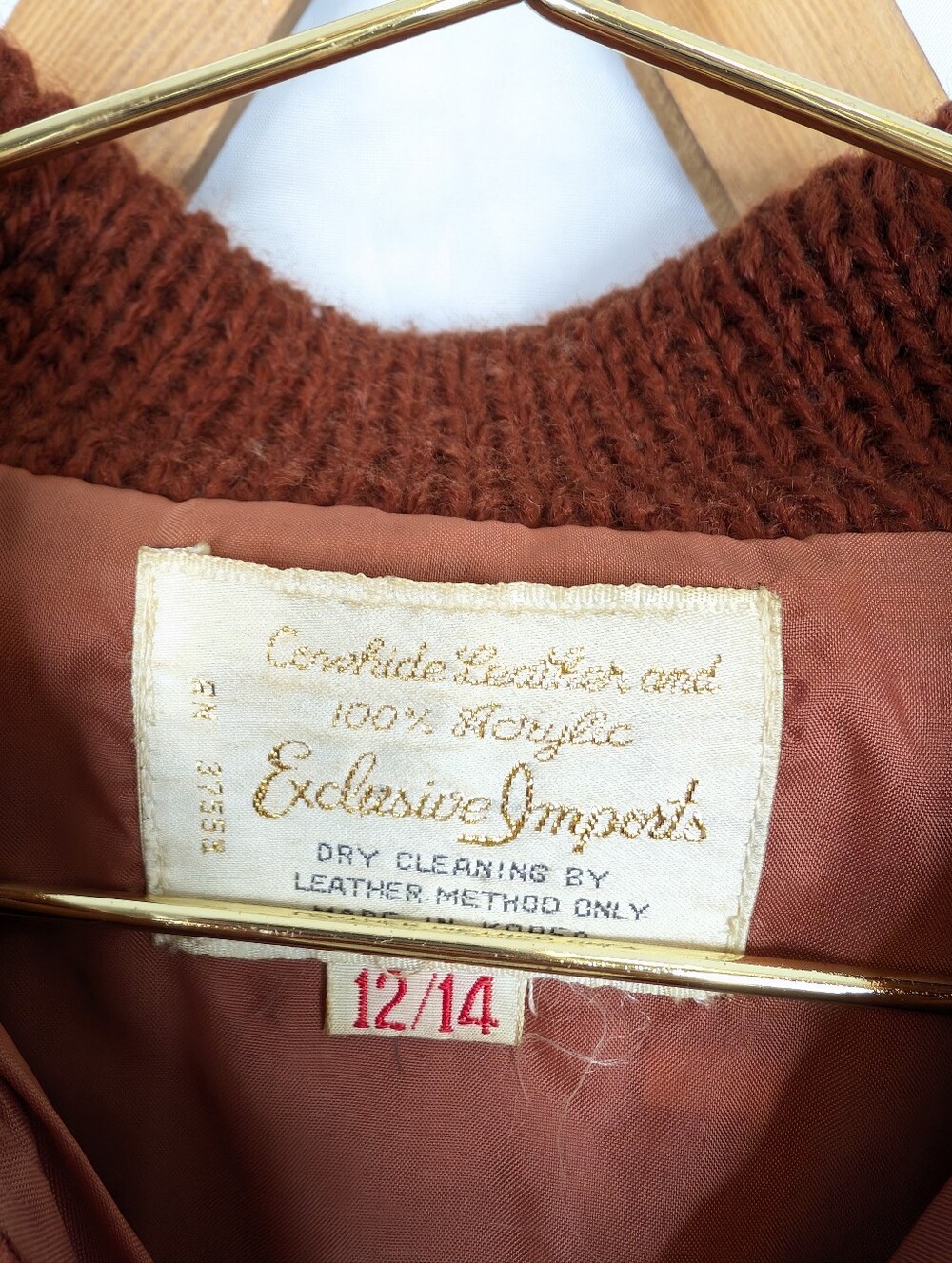 Exclusive Imports Vintage 1970s Leather Suede Knit Sweater Jacket - Size Medium - Picture 8 of 8